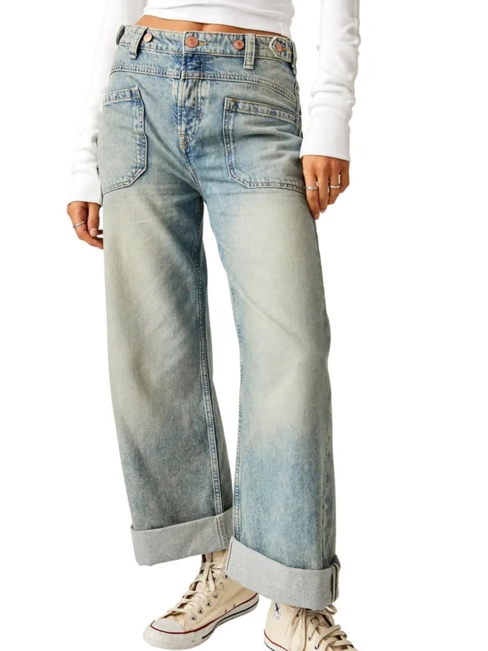 We the Free Palmer Cuffed Baggy Jeans NWT